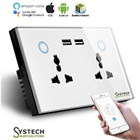 Smart Wifi Wall Socket Combo Double Socket with USB