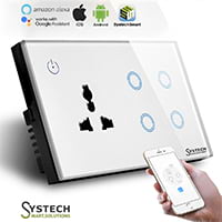 Smart Combo Wifi 4 Gang light switch with wifi Wall Socket